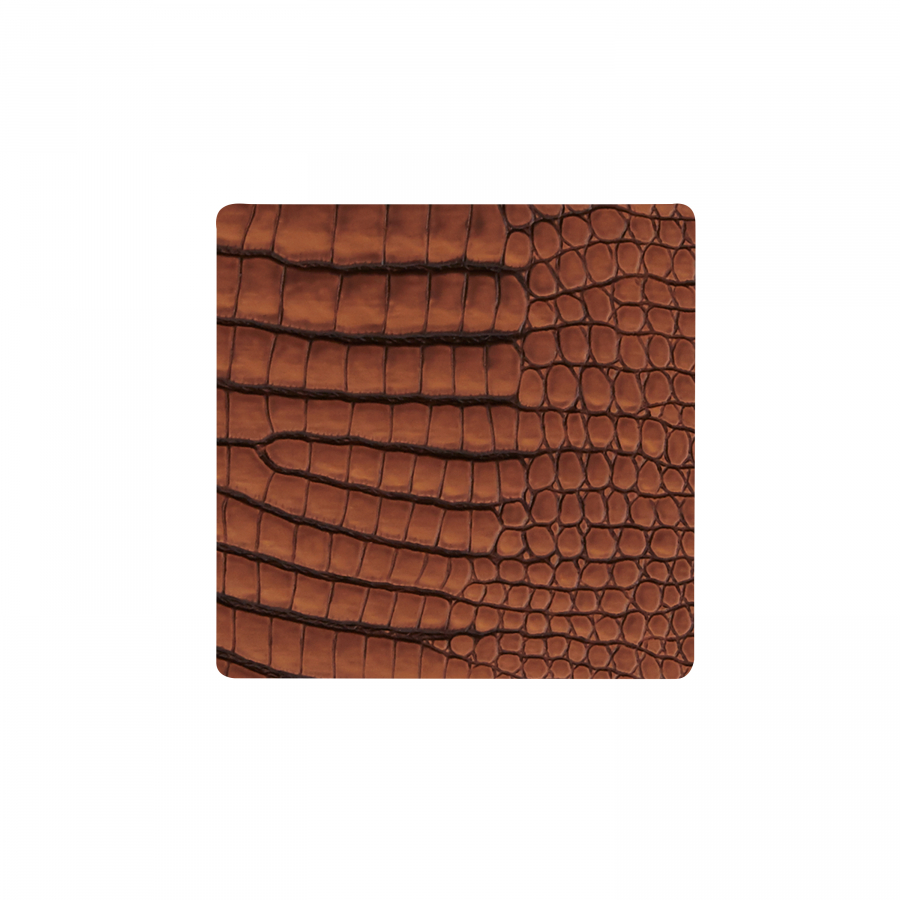 9897 CROCO cognac подстаканник квадратный 10x10 см, толщина 2мм